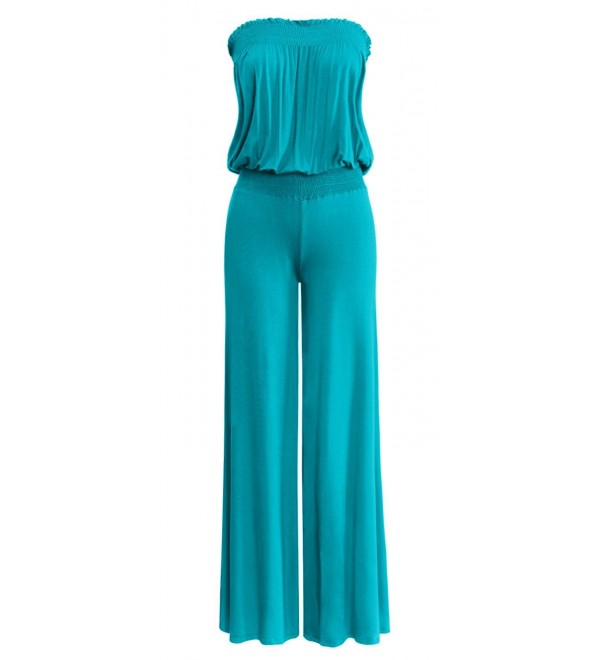 URBAN Womens Strapless Smocking Jumpsuits