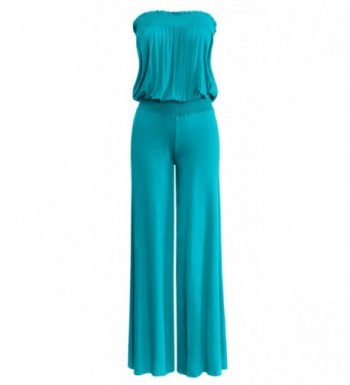 URBAN Womens Strapless Smocking Jumpsuits