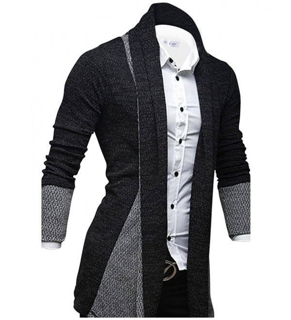 Tom's Ware Mens Classic Fashion Marled Open-Front Shawl Collar Cardigan ...