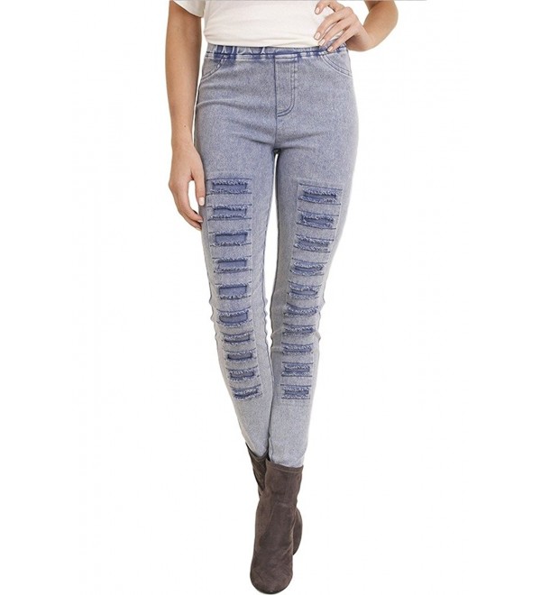 Umgee Womens Distressed Washed Jeggings