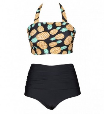 Seaselfie Pineapple Printing High Waisted Swimwear