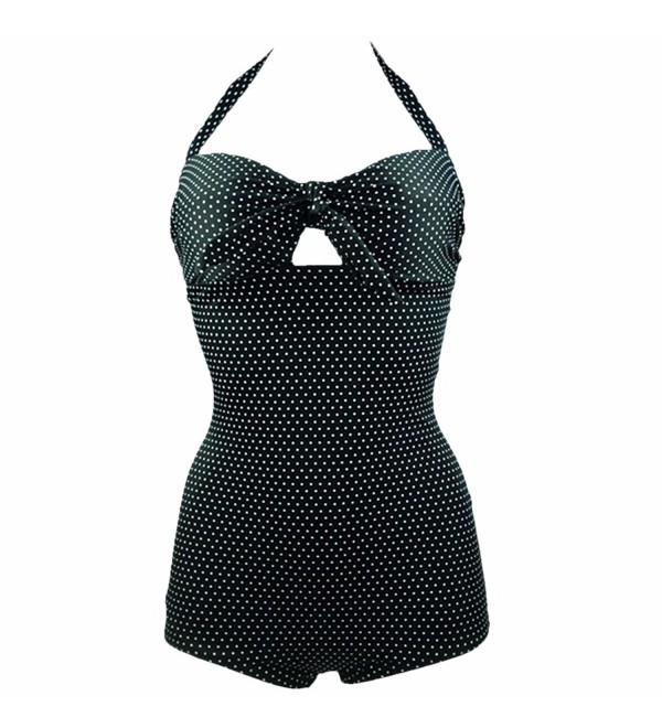 One Piece Swimsuits For Women Classic 50s Bathing Suit Pin Up Swimwear E F Cup Xxxl 14 Style 2 Black Ck12cuts1yh