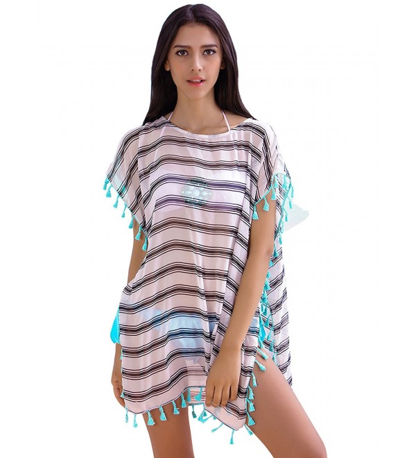 Diana Dickson Striped Swimsuit Pullover