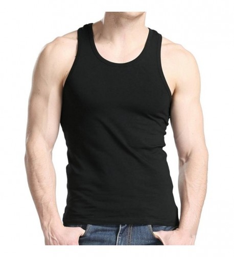 Men Tank Top Stretchy Athletic Sleeveless Shirt Crew-Neck For Men Crew ...