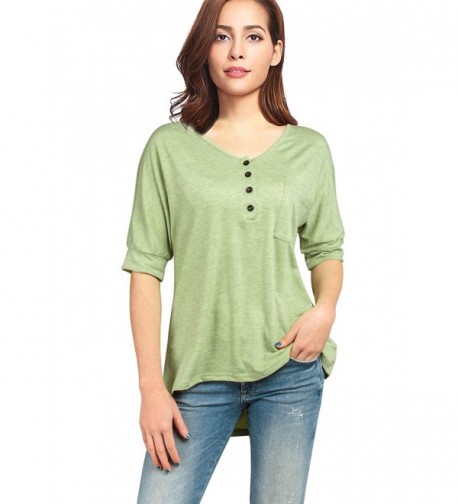 Womens Sleeve V Neck Pocket Neckline