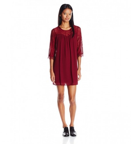 Speechless Juniors Chiffon Illsuion Burgundy