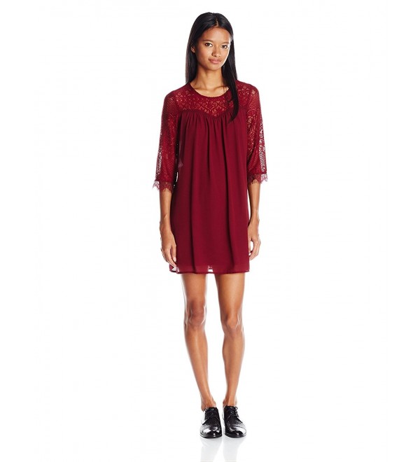 Speechless Juniors Chiffon Illsuion Burgundy