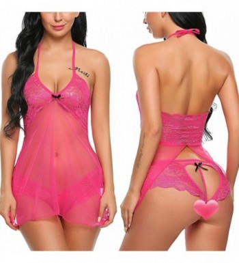 Avidlove Lingerie Babydoll Chemise Fushcia