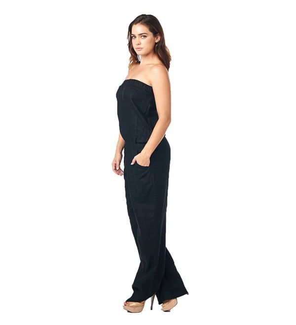 High Style Strapless Jumpsuit SolidBlack