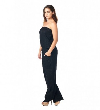 High Style Strapless Jumpsuit SolidBlack