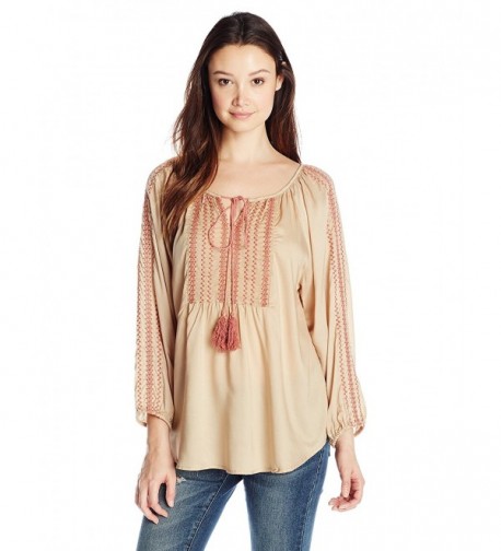 Angie Juniors Embroidered Peasant Desert