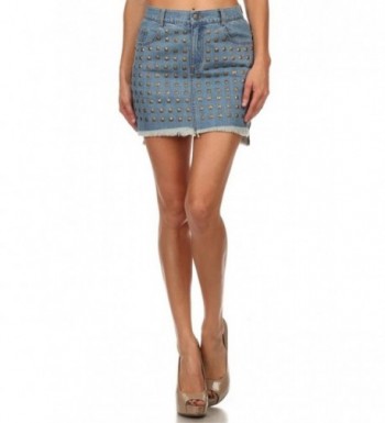 Simlu Womens Mini Denim Skirt