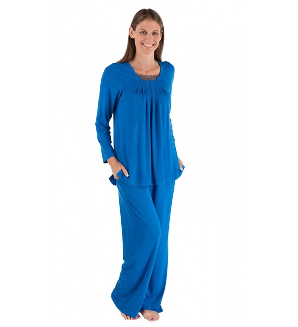 Women's Bamboo Viscose Pajama Set (Tranquille) Long Sleeve Pajamas by