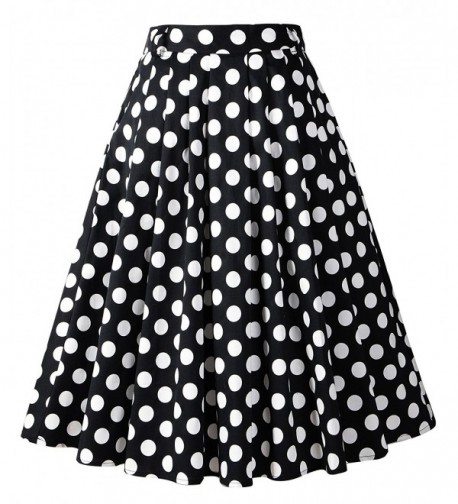 1950s Vintage Retro A-line Printed Swing Rockabilly Skirt - Black/White ...