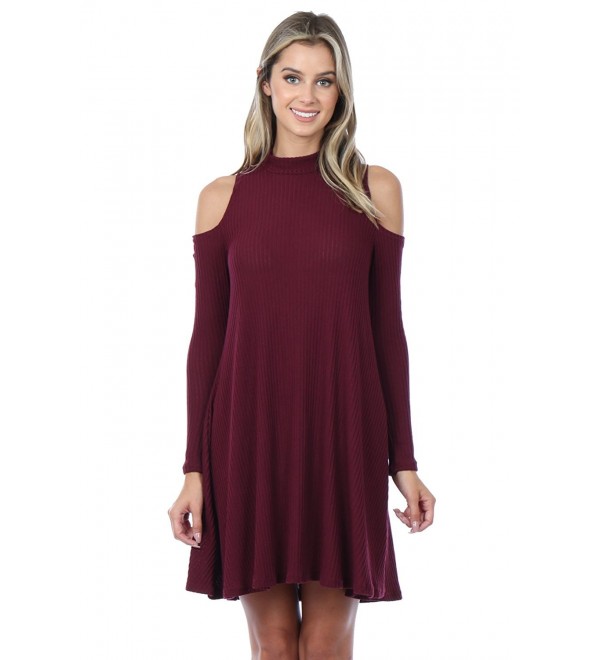 BQU D1704 SHIFT DRESS BURGUNDY M