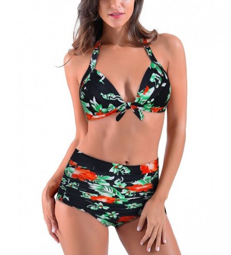 MOOSUNGEEK Waisted Vintage Swimwear Red Green