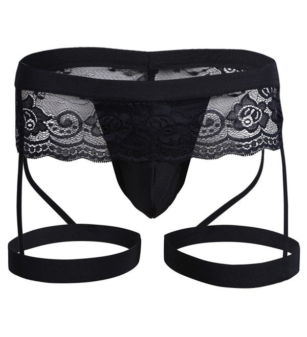 Men's Lace G-String Thongs Sissy Pouch Underwear Lingerie Panties With ...