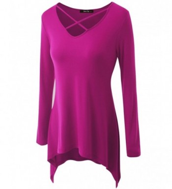 Womens Sleeve Casual T Shirt Jj_075_fuchsia