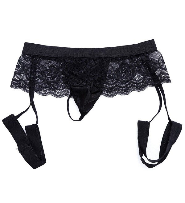 Men's Lace G-String Thongs Sissy Pouch Underwear Lingerie Panties With ...