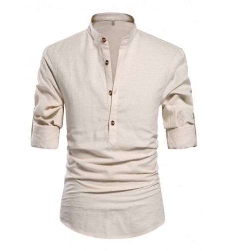 NITAGUT Henley Sleeve Shirts Beige US