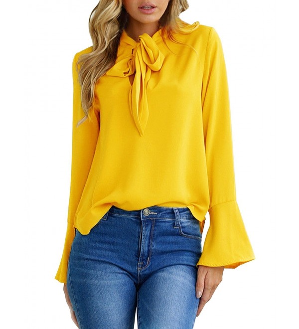 long sleeve yellow shirt womens