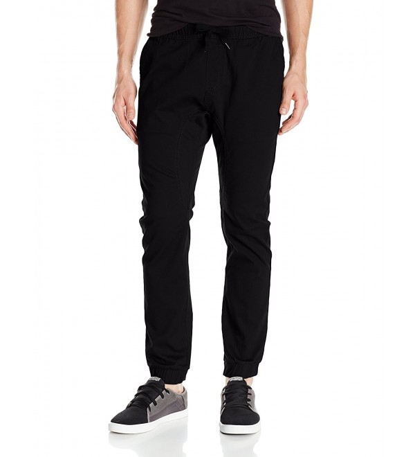 Men's Basic Stretch Twill Jogger Pants - Black - CO17YKEDTLA