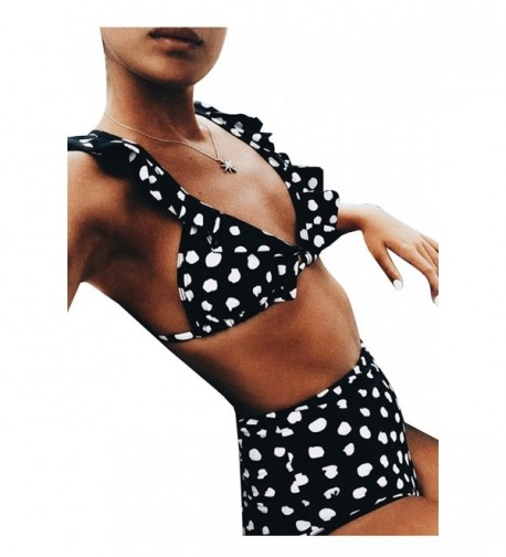 Pxmoda Womens Vintage Ruffles Swimsuit