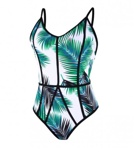 Leaf Vigor Print One Piece Swimusit- Padded Bathing Suit For Women ...