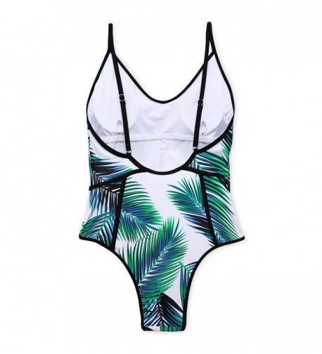 Leaf Vigor Print One Piece Swimusit- Padded Bathing Suit For Women ...