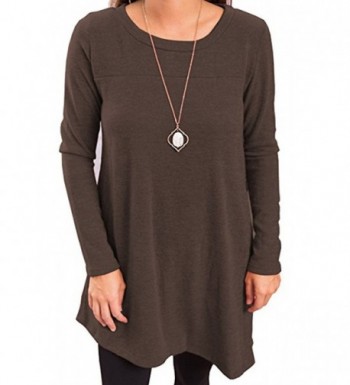 Womens Sleeve Button Sweater Coffee