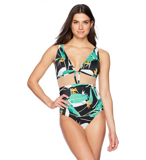 Coastal Blue Swimwear Jungle Print