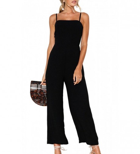 ECOWISH Jumpsuits Spaghetti Backless Jumpsuit