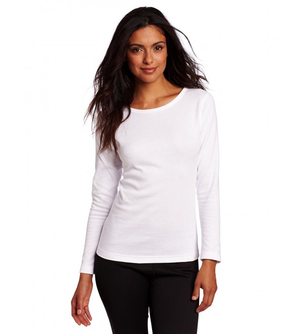 Women's Mid Weight Wicking Thermal Shirt - White - CZ117TGTIBH