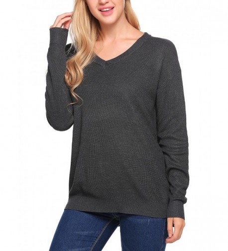 Womens Casual Knitted Pullover Sweater