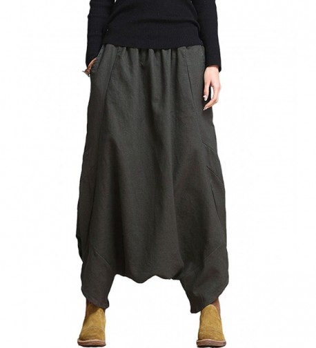 Aeneontrue Womens Cotton Elastic Trousers