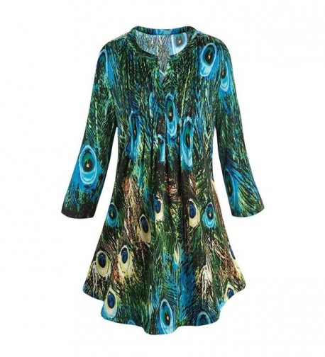 Womens Tunic Top Peacock Pleated