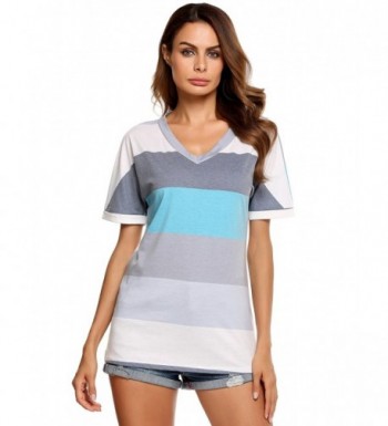 Beyove Womens V Neck Striped T Shirt