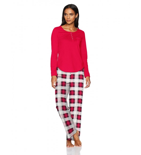 Women's Knit Pajama Set - Ombre Plaid - CV17WXTRQ88