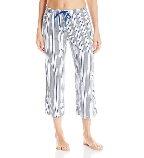 Women's Cotton Sateen Capri Pant - Woven Stripe - CQ12BA52CP5