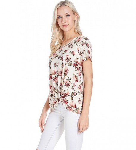 Front Side Knot Print Boutique Short Sleeves Top. Made In USA - Becca ...