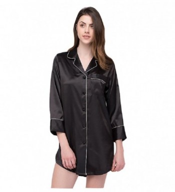 SexyTown Womens Sleepshirt Button Front Nightshirts