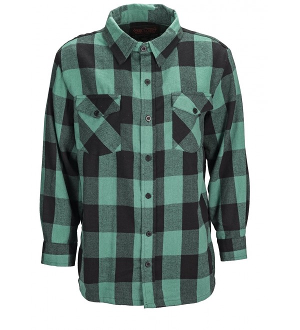 sleeve button comfortable classic - Green Buffalo Plaid - CU11TYI34L3