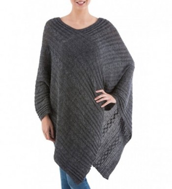 NOVICA Textured Alpaca Lovely Poncho