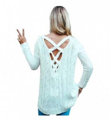 Huiyuzhi Womens Backless Knitted Sweater