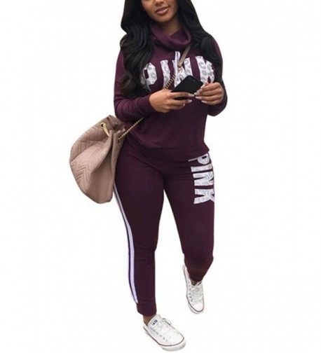 Akmipoem Letter Sweatsuit Sweatshirt Burgundy