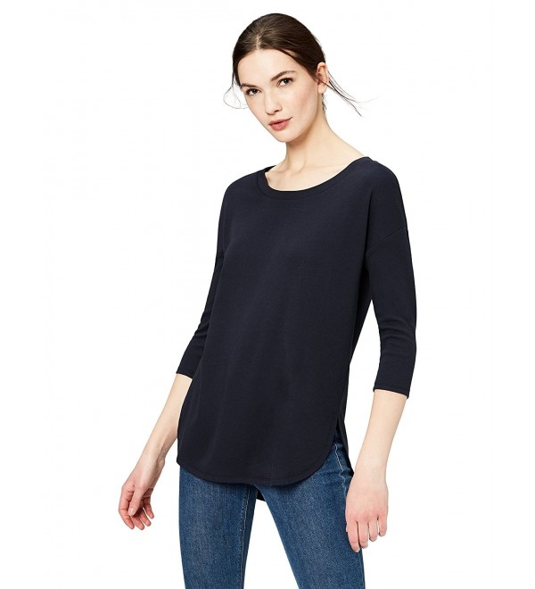 Women's Pima Cotton and Modal 3/4-Sleeve Scoop Neck Tunic - Navy ...