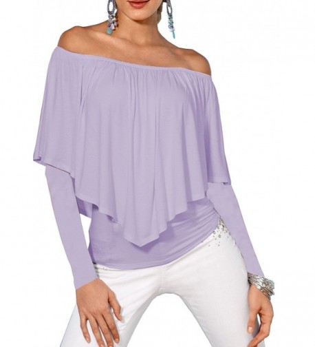 Merryfun Womens Shoulder Ruffle Sleeve