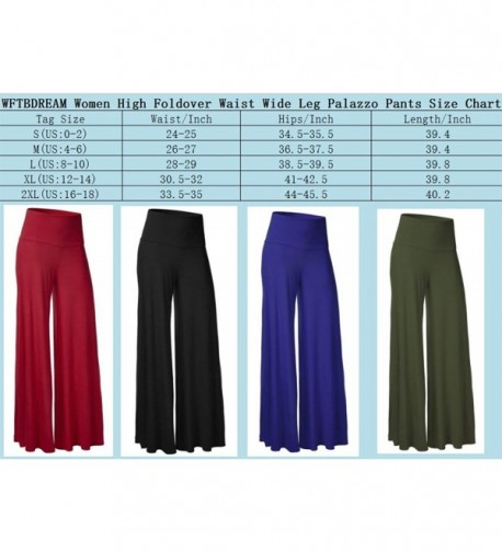 Women Stretch High Waist Wide Leg Long Palazzo Pants Solid Color S-XXL ...