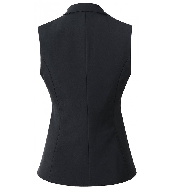 Women V-Neck Lapel Slim Buttoned Formal Office Waistcoat Suit Vest ...