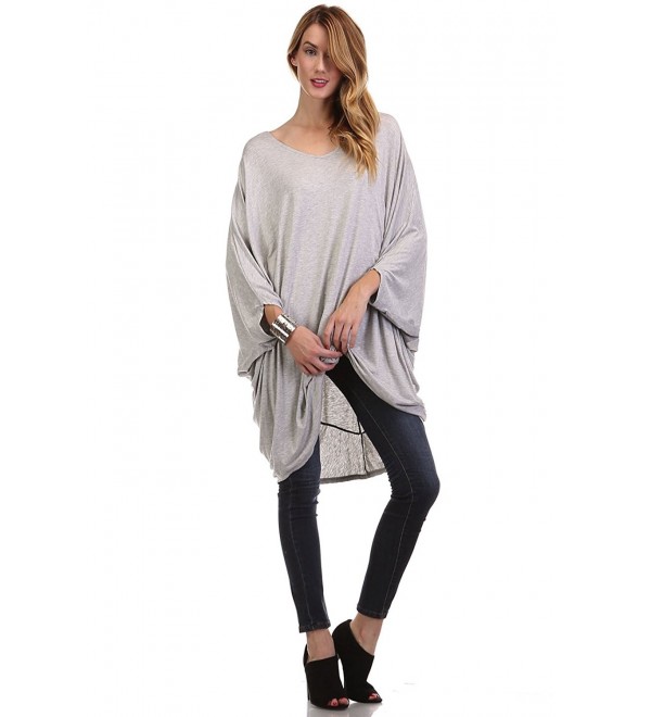 LOV T5155 Dolman Sleeve V Neck H Grey